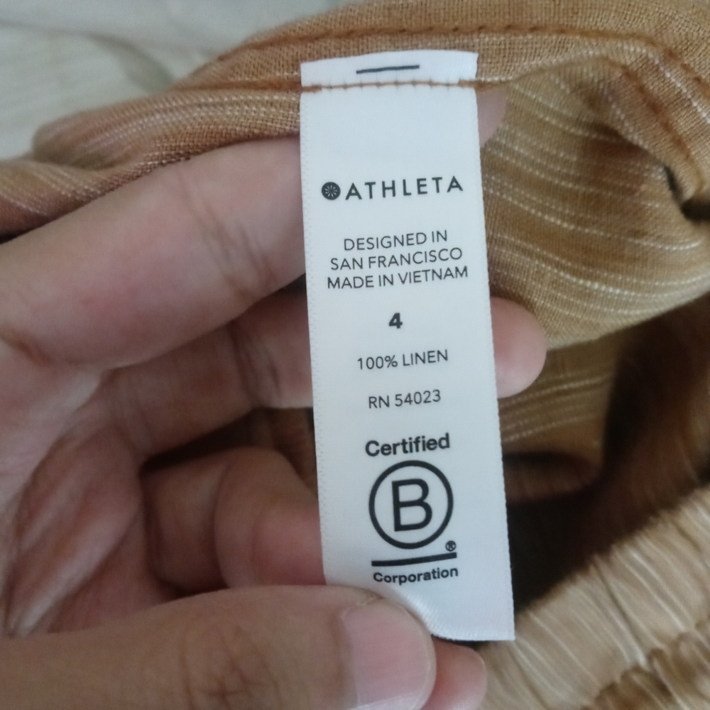 Athleta Cabo Linen Textured Wide Leg Pant Size 4 - Picture 9 of 15